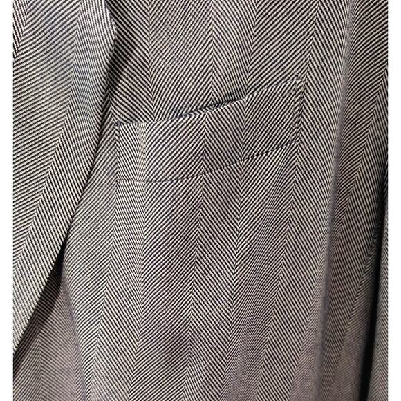 Worthington Blazer Wmn's Sz 22W Navy Herringbone Stripe One Button Career Jacket - Picture 6 of 12